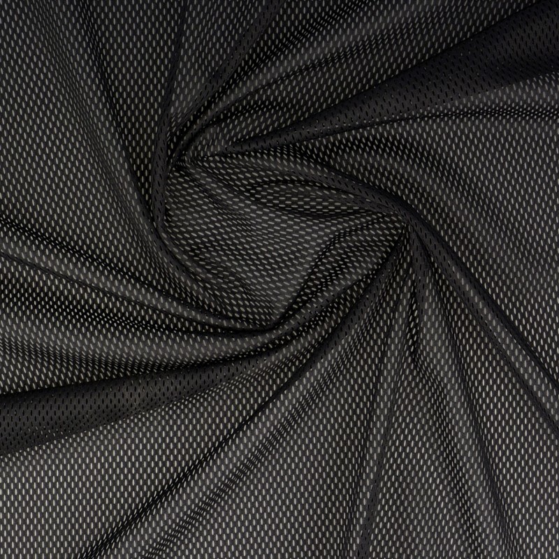 Mesh net fabric 100% polyester 100 g/m² - 14 Black / 10 cm