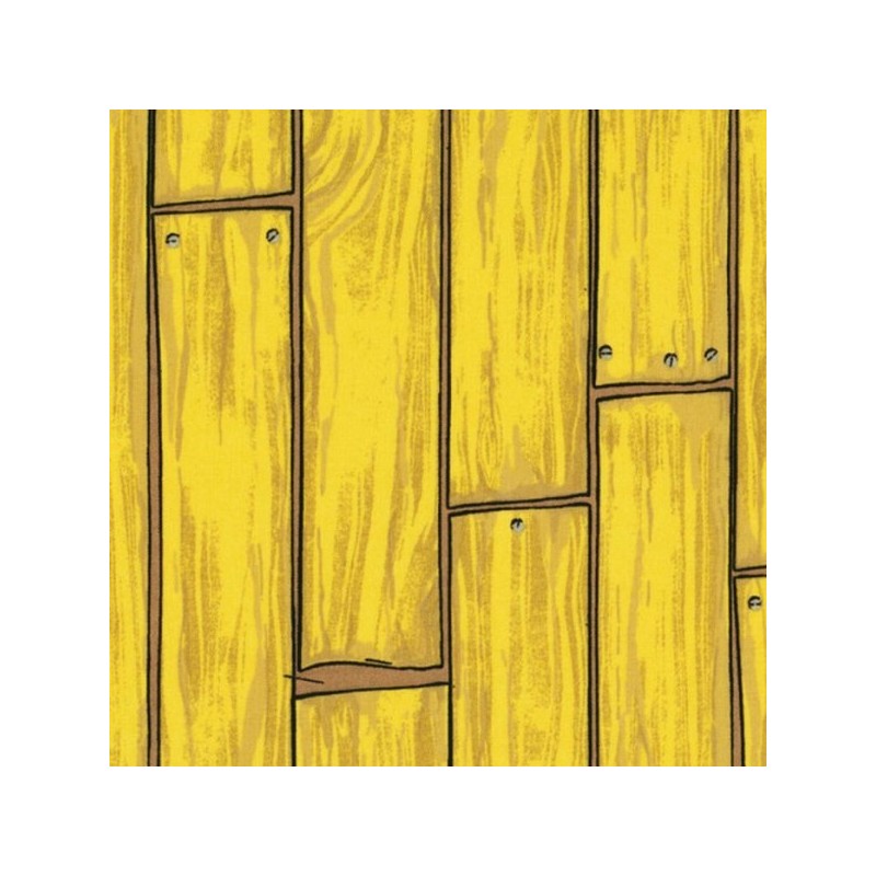 Tissu patchwork FABRI-QUILT - Funny Farm 23552 Planche jaune - Coupon 50 x 55 cm